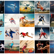 Creative collage made with different kinds of sport